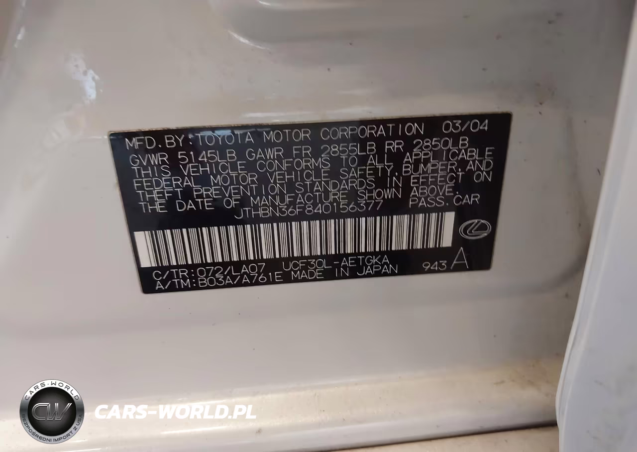 2004 Lexus Ls 430 VIN:JTHBN36F840156377 - 9