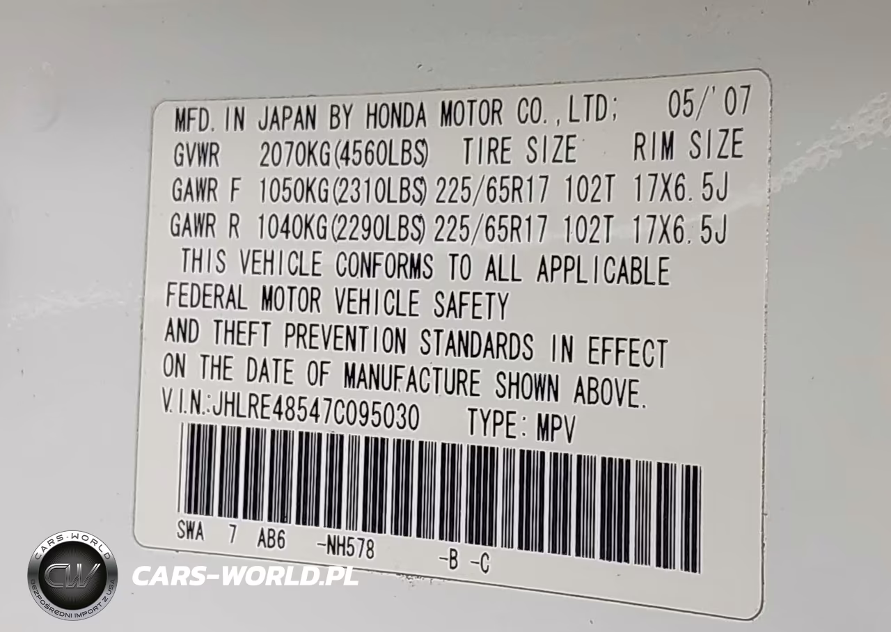 2007 Honda Cr-V Ex VIN:JHLRE48547C095030 - 9