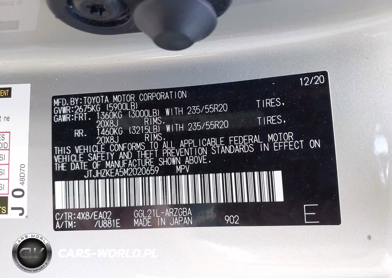 2021 Lexus Rx 350L VIN:JTJHZKEA5M2020659 - 9