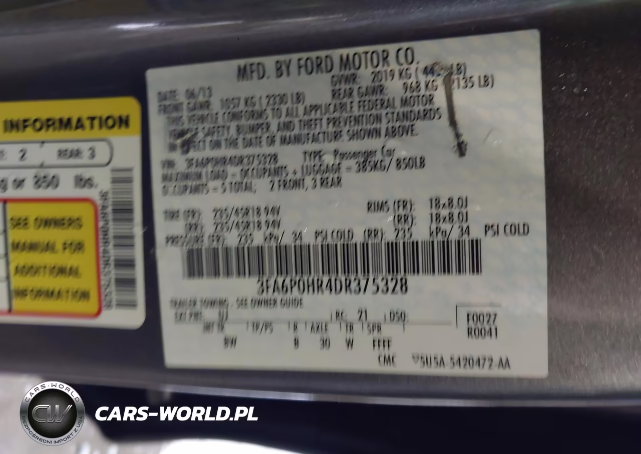 2013 Ford Fusion Se VIN:3FA6P0HR4DR375328 - 9