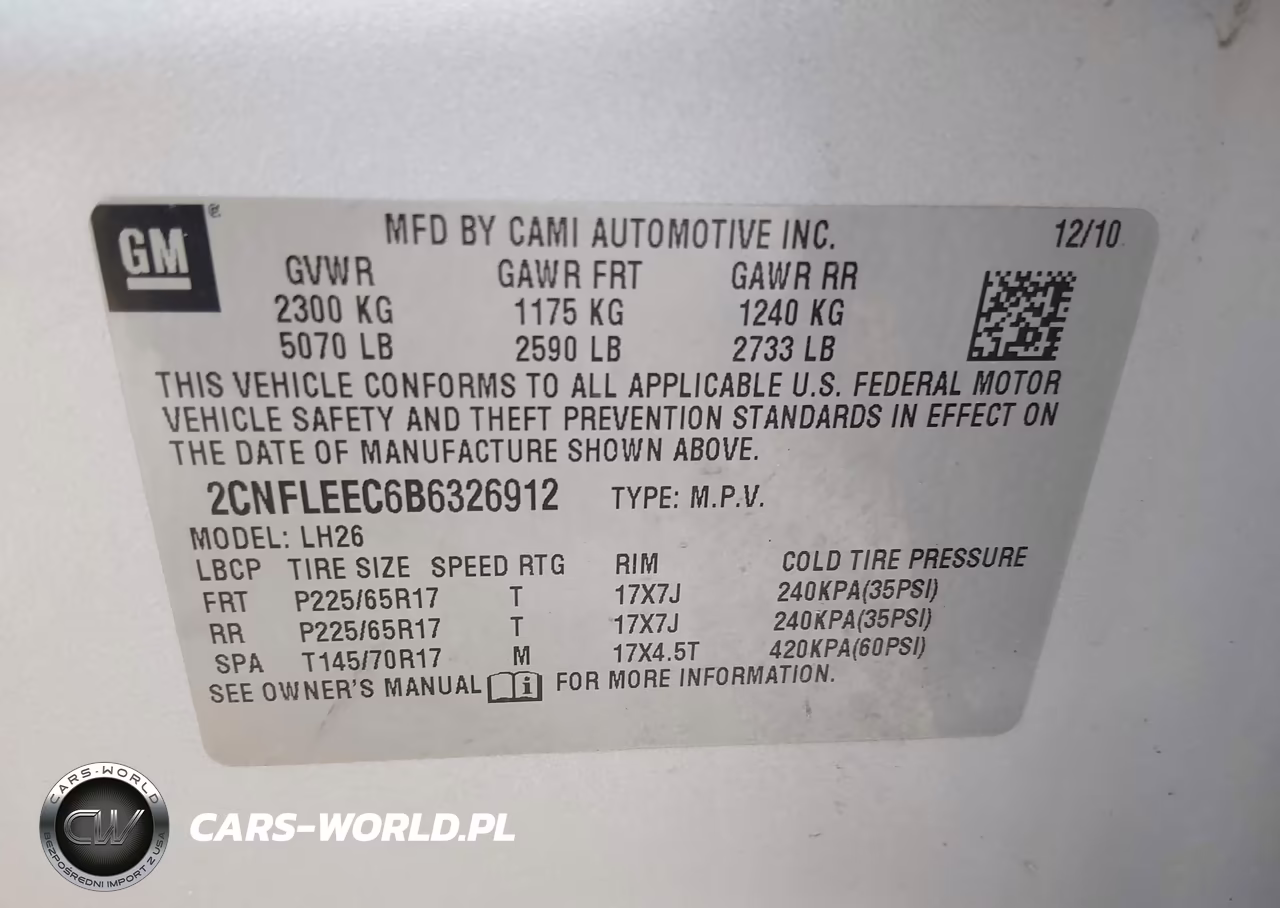 2011 Chevrolet Equinox Lt W-1Lt VIN:2CNFLEEC6B6326912 - 9