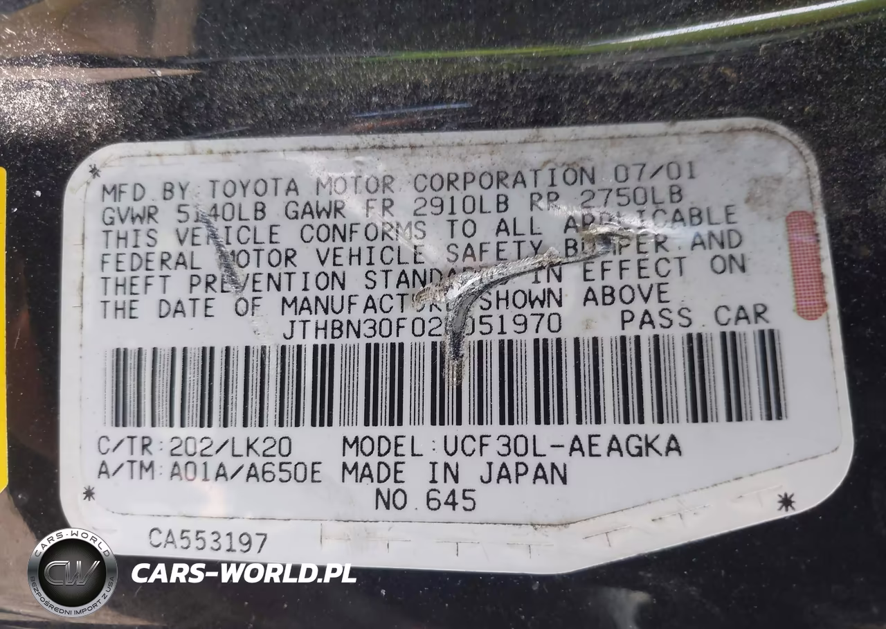 2002 Lexus Ls 430 VIN:JTHBN30F020051970 - 9