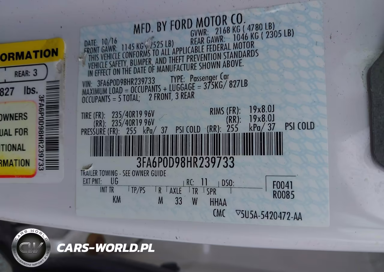 2017 Ford Fusion Platinum-Titanium VIN:3FA6P0D98HR239733 - 9