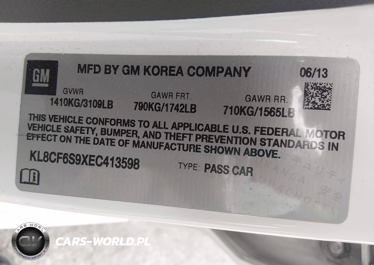 2014 Chevrolet Spark 2Lt Auto VIN:KL8CF6S9XEC413598 - 9