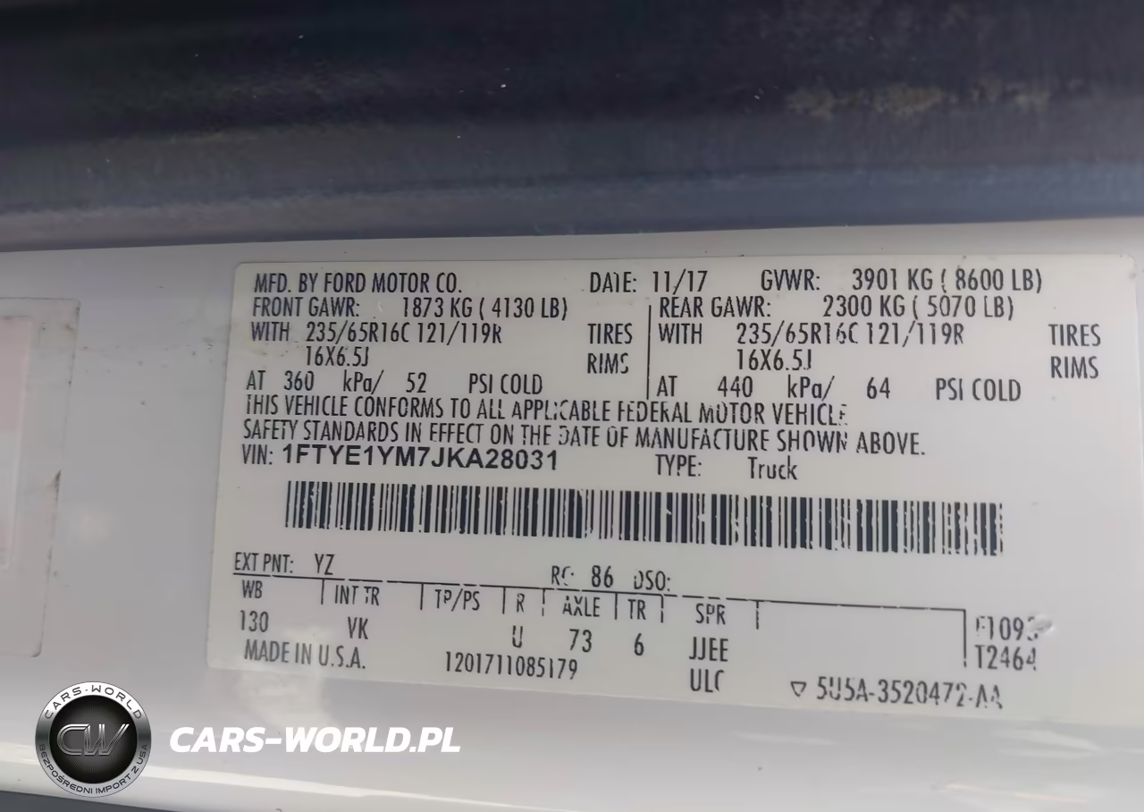 2018 Ford Transit-150 VIN:1FTYE1YM7JKA28031 - 9