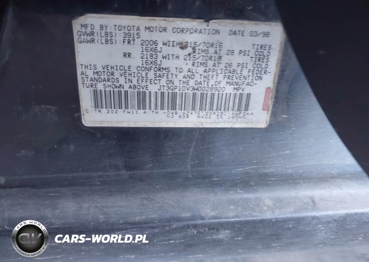 1998 Toyota Rav4 VIN:JT3GP10V3W0028920 - 9