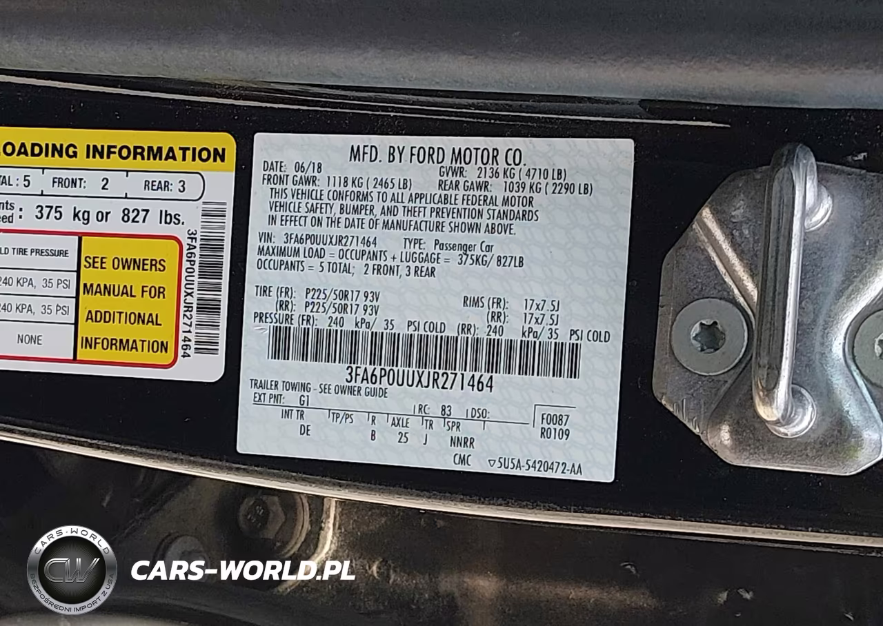 2018 Ford Fusion Hybrid S VIN:3FA6P0UUXJR271464 - 9