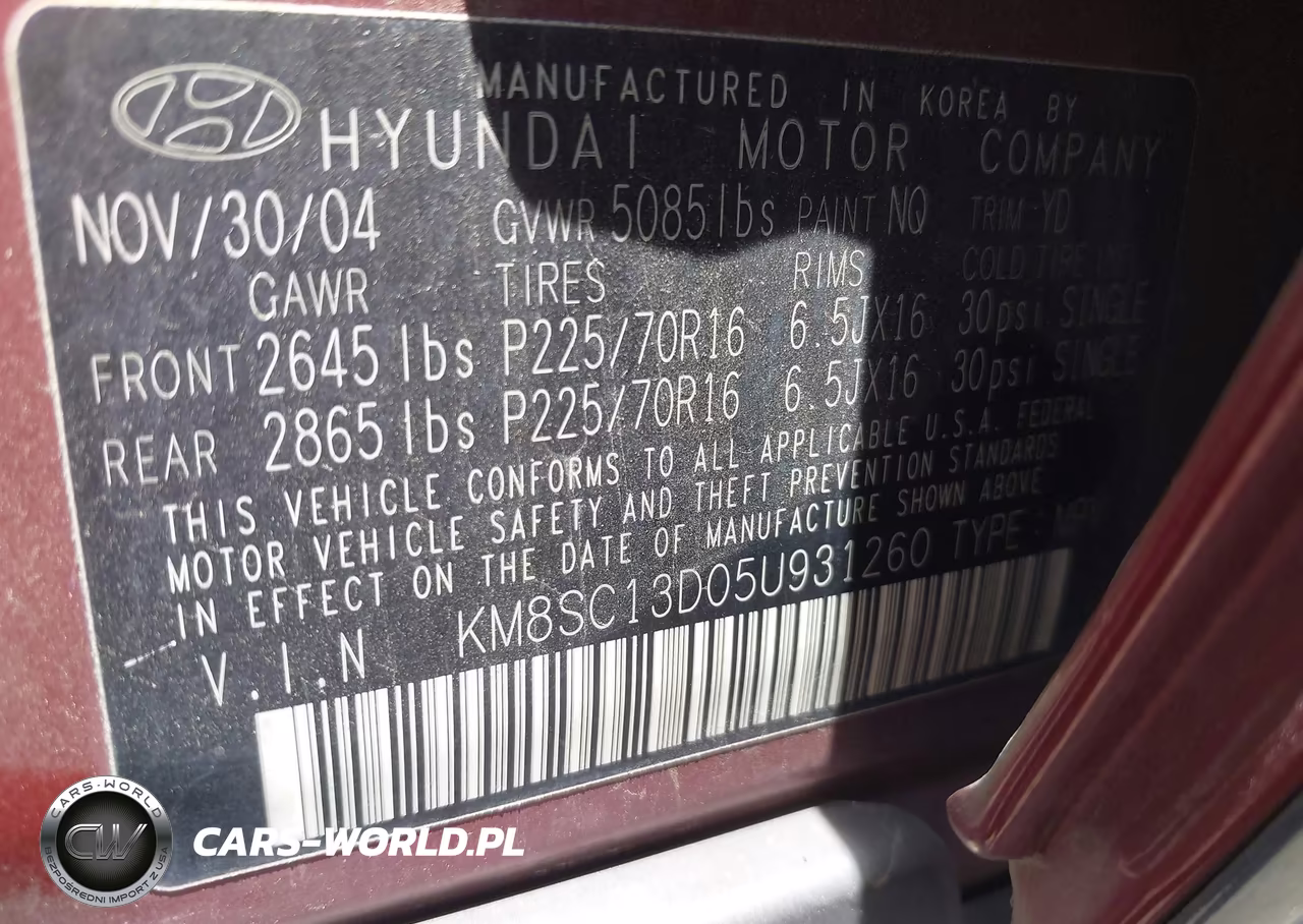 2005 Hyundai Santa Fe Gls VIN:KM8SC13D05U931260 - 9