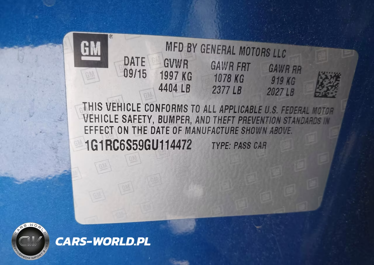 2016 Chevrolet Volt Lt VIN:1G1RC6S59GU114472 - 9