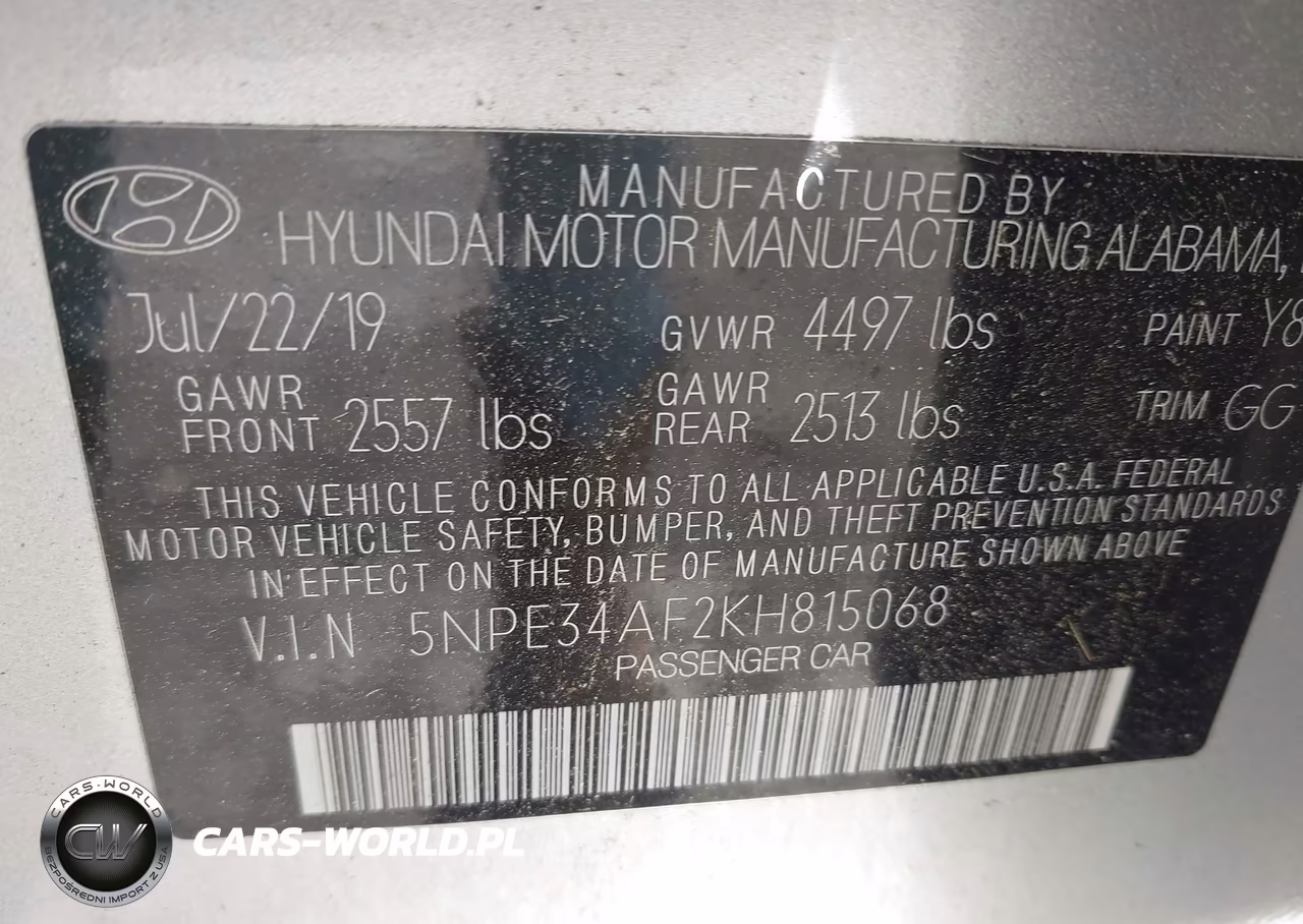 2019 Hyundai Sonata Limited VIN:5NPE34AF2KH815068 - 9