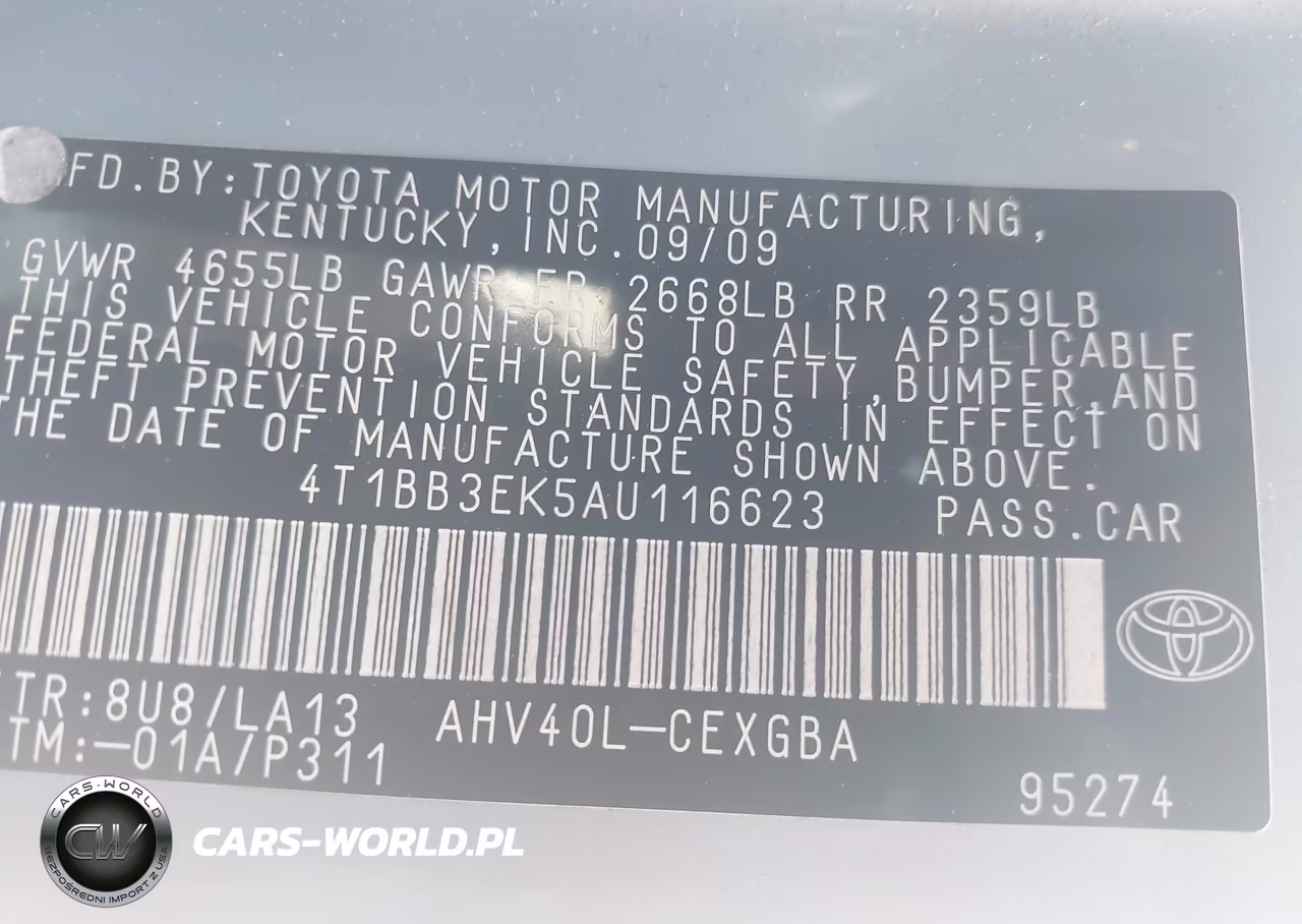 2010 Toyota Camry Hybrid VIN:4T1BB3EK5AU116623 - 9