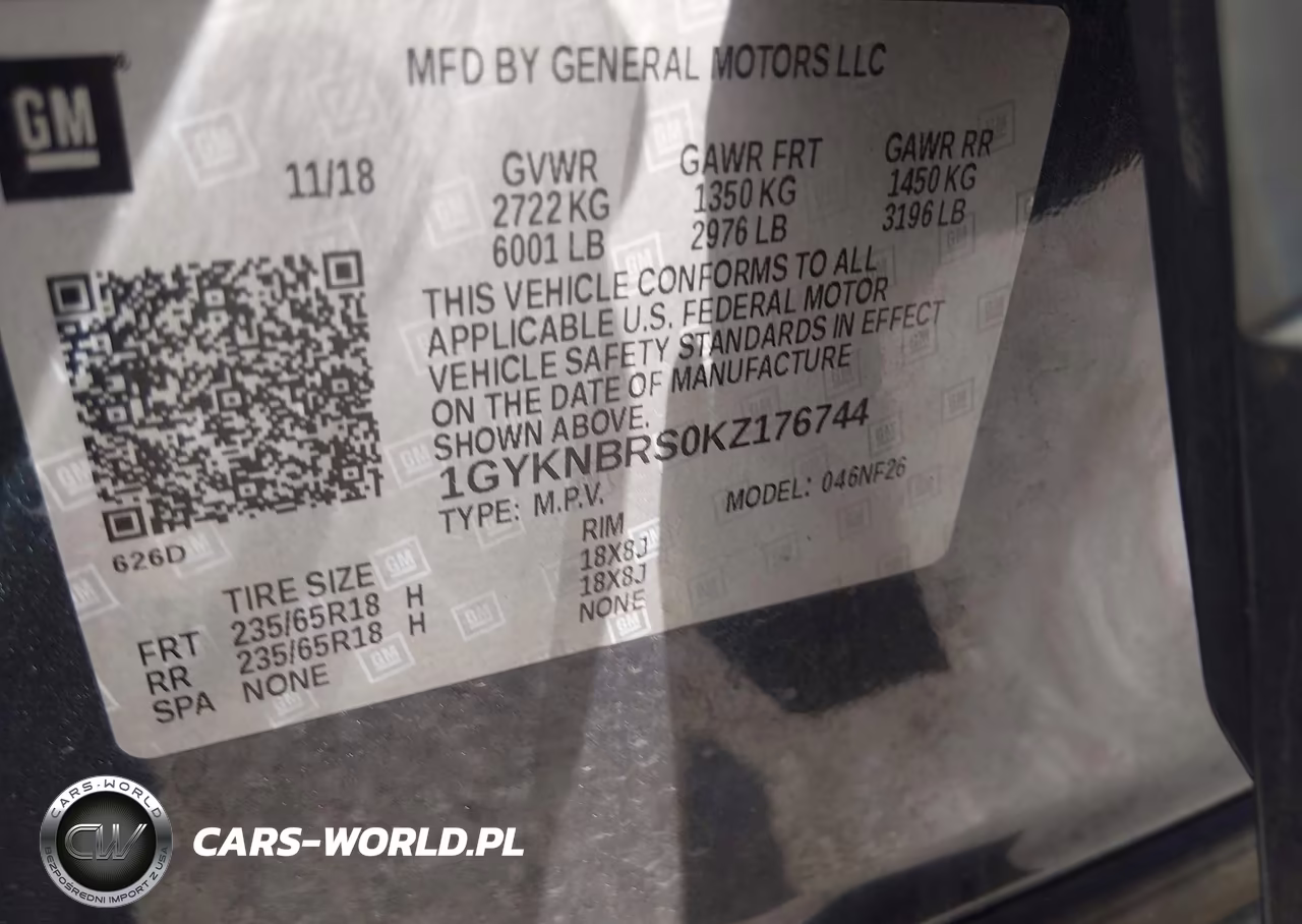 2019 Cadillac Xt5 Standard VIN:1GYKNBRS0KZ176744 - 9