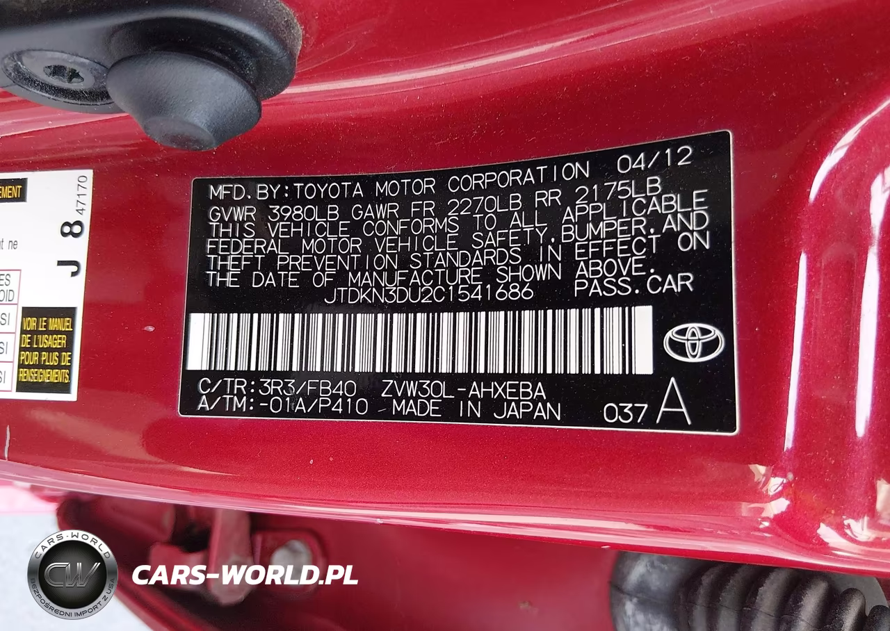 2012 Toyota Prius Two VIN:JTDKN3DU2C1541686 - 9