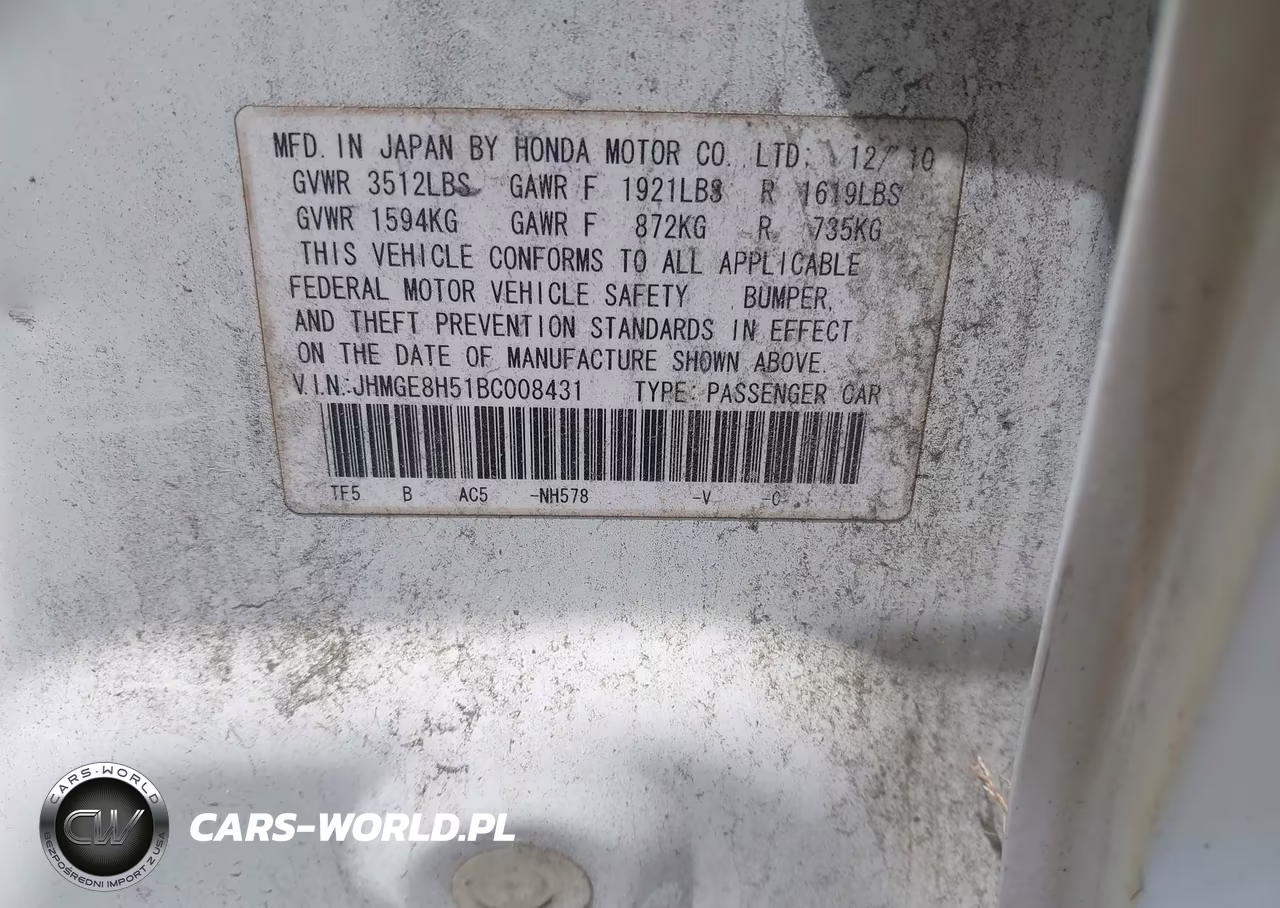 2011 Honda Fit Sport VIN:JHMGE8H51BC008431 - 9
