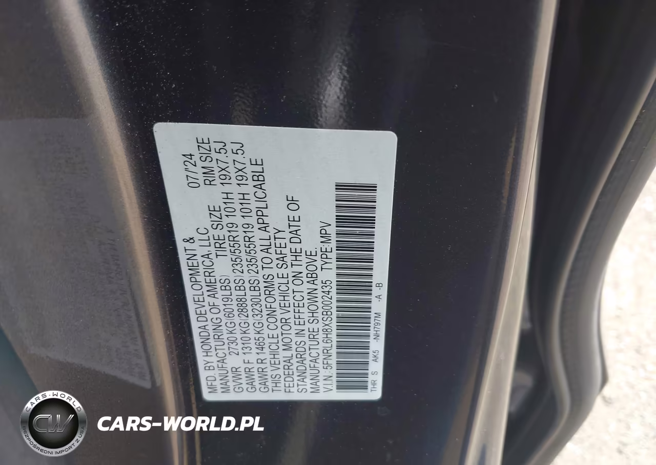 2025 Honda Odyssey Touring VIN:5FNRL6H8XSB002435 - 9