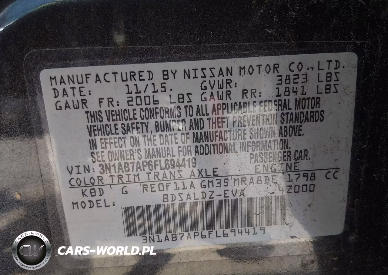 2015 Nissan Sentra Sv VIN:3N1AB7AP6FL694419 - 9