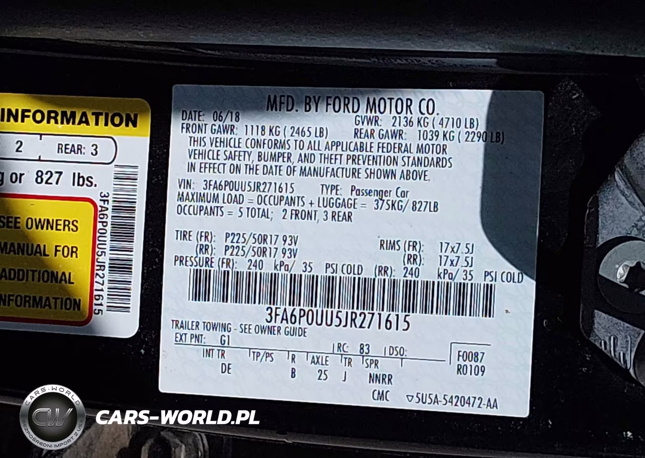 2018 Ford Fusion Hybrid S VIN:3FA6P0UU5JR271615 - 9