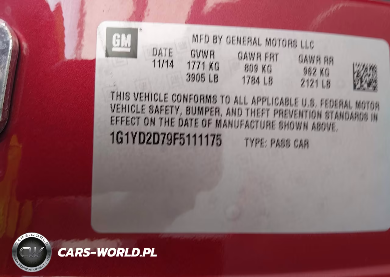 2015 Chevrolet Corvette Stingray VIN:1G1YD2D79F5111175 - 9