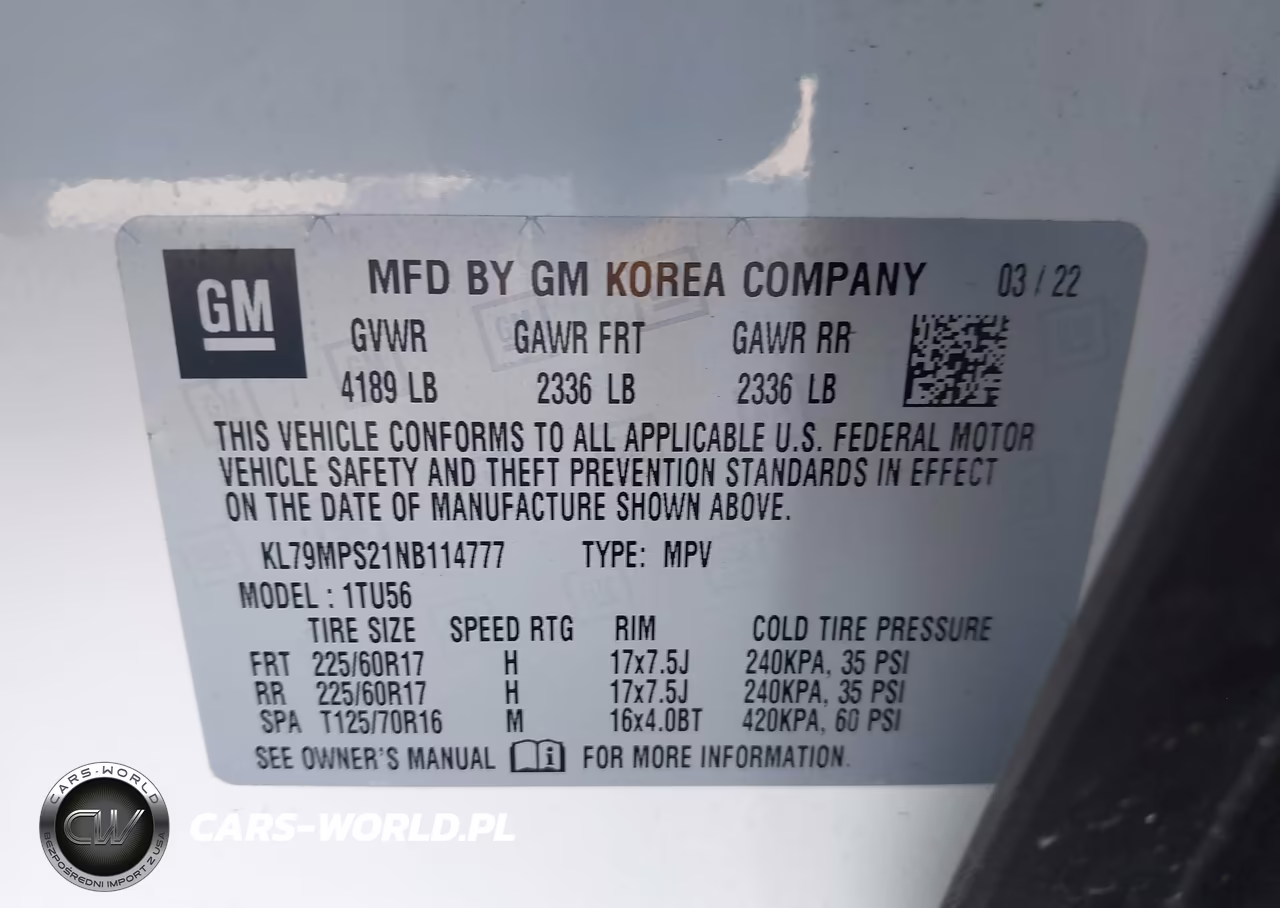 2022 Chevrolet Trailblazer Fwd Lt VIN:KL79MPS21NB114777 - 9