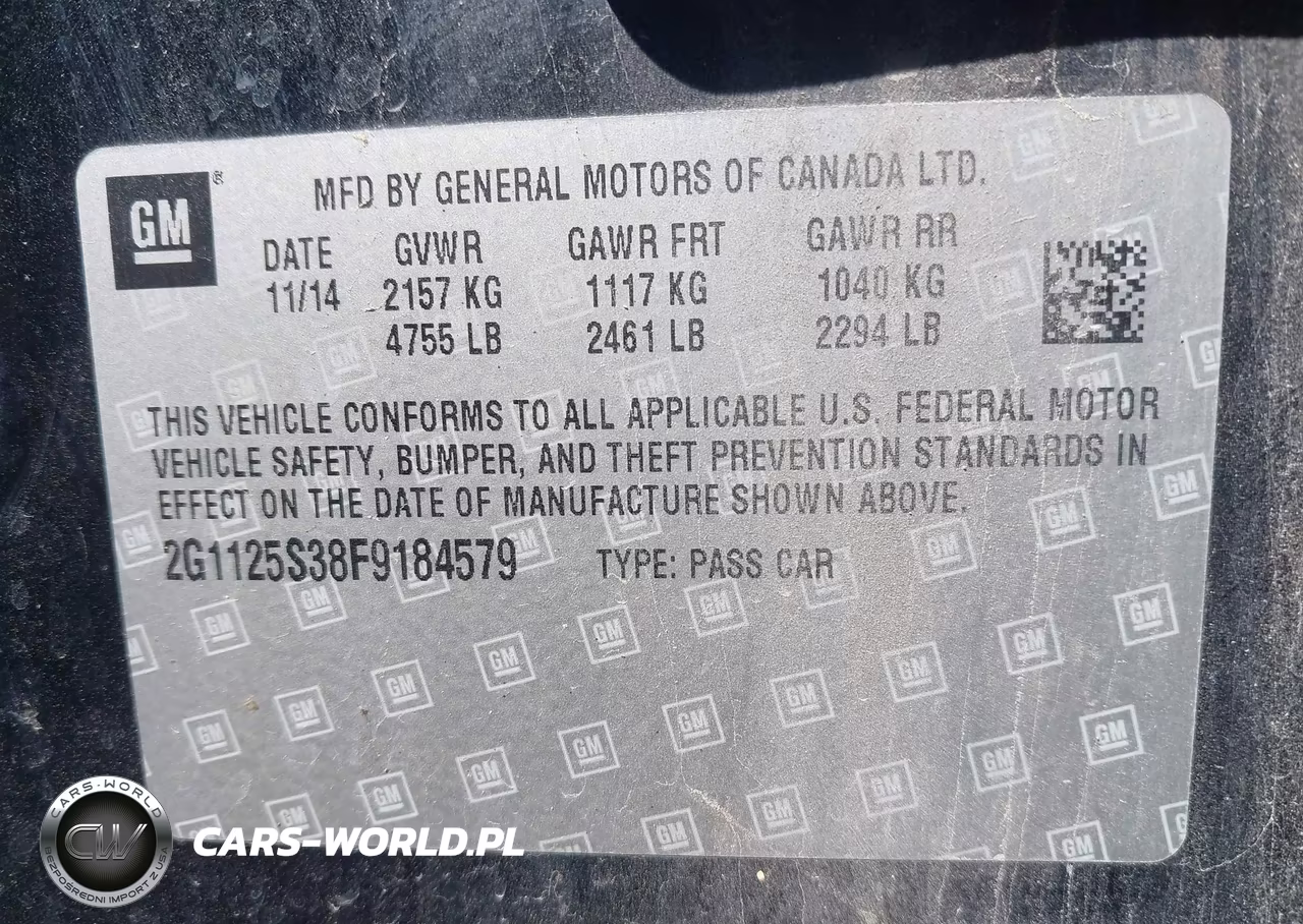 2015 Chevrolet Impala 2Lt VIN:2G1125S38F9184579 - 9