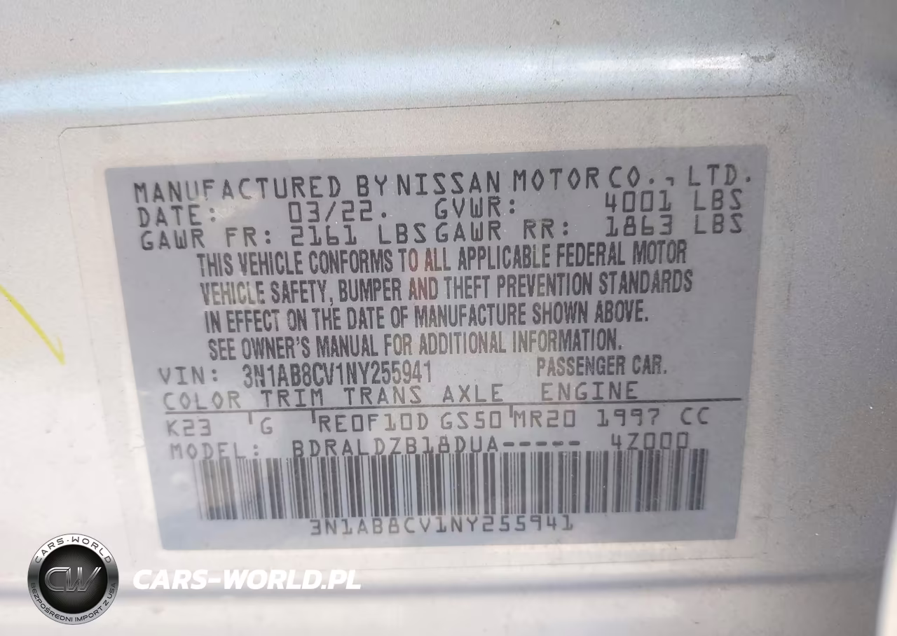 2022 Nissan Sentra Sv Xtronic Cvt VIN:3N1AB8CV1NY255941 - 9