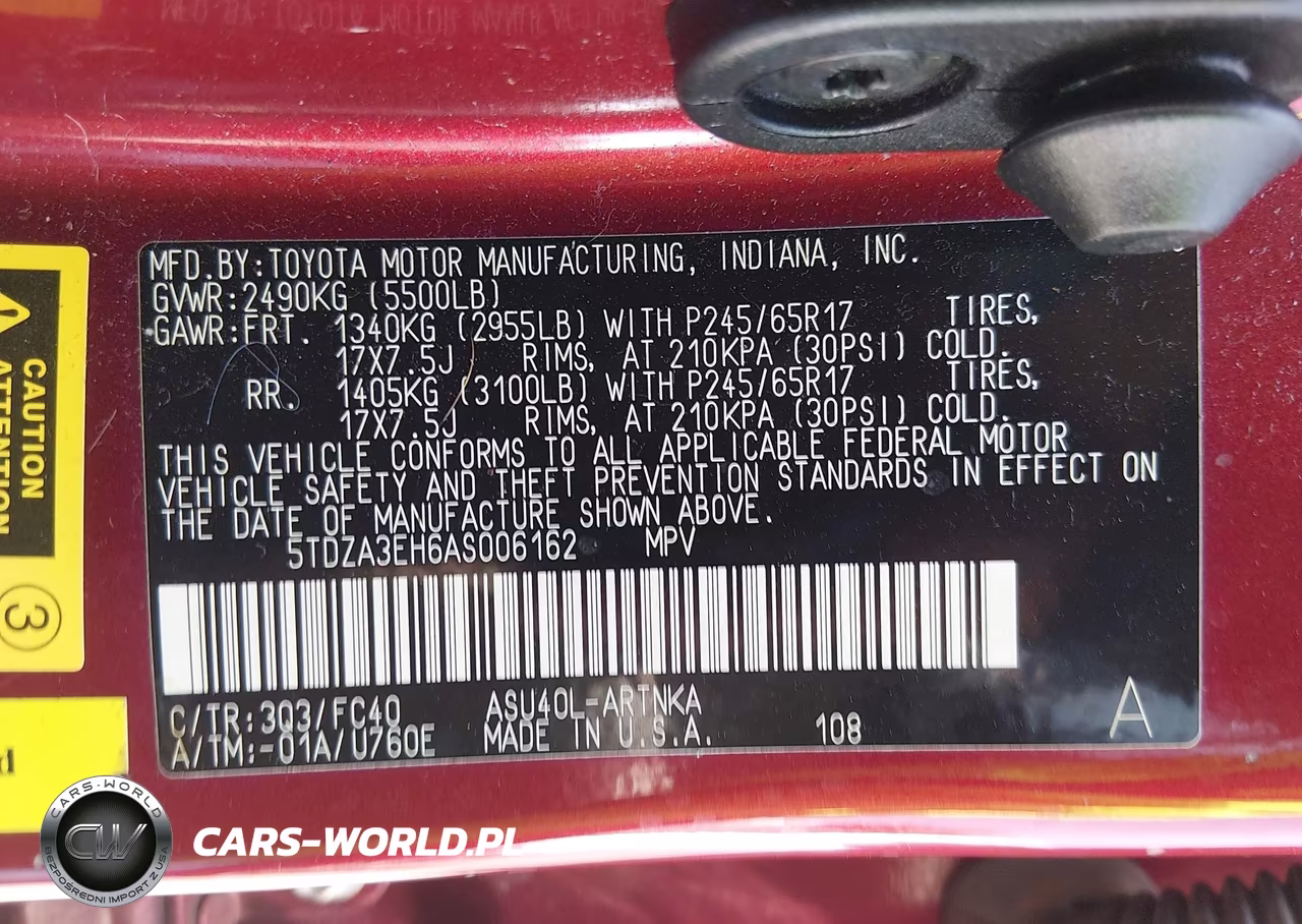 2010 Toyota Highlander VIN:5TDZA3EH6AS006162 - 9