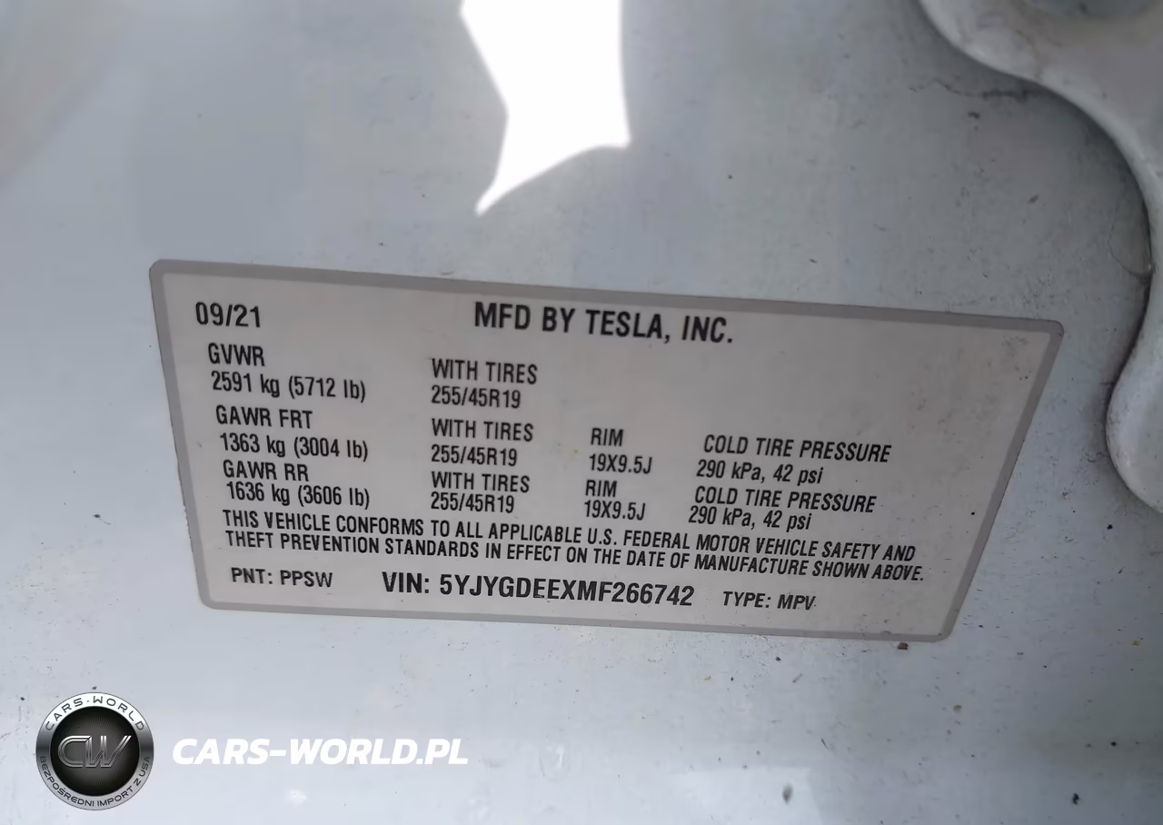 2021 Tesla Model Y Long Range Dual Motor All-Wheel Drive VIN:5YJYGDEEXMF266742 - 9