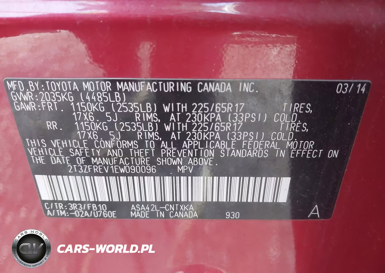 2014 Toyota Rav4 Le VIN:2T3ZFREV1EW090096 - 9