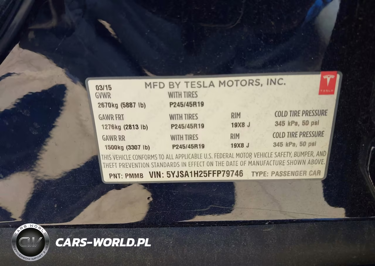 2015 Tesla Model S 70D-85D-P85D VIN:5YJSA1H25FFP79746 - 9