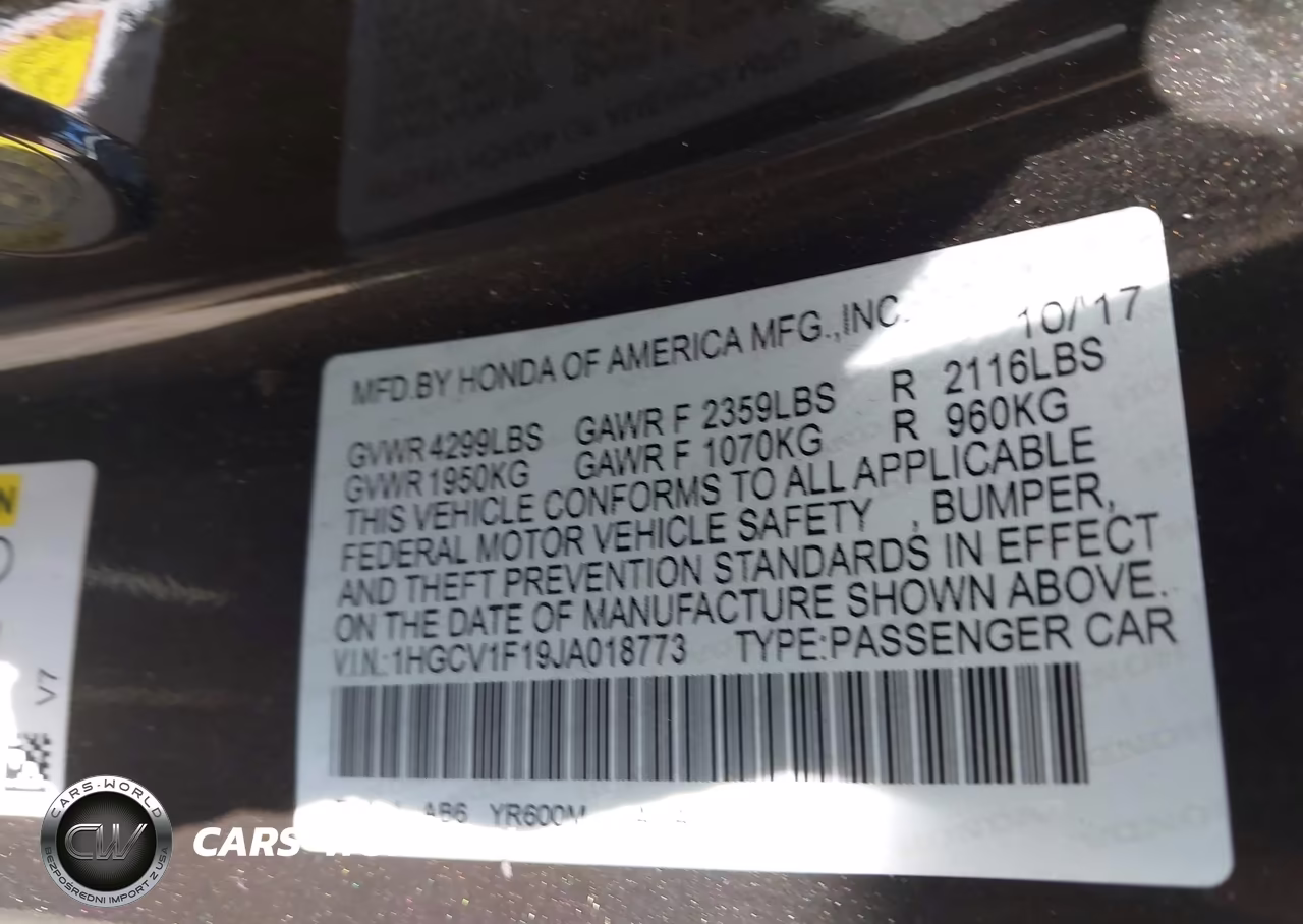 2018 Honda Accord Lx VIN:1HGCV1F19JA018773 - 11