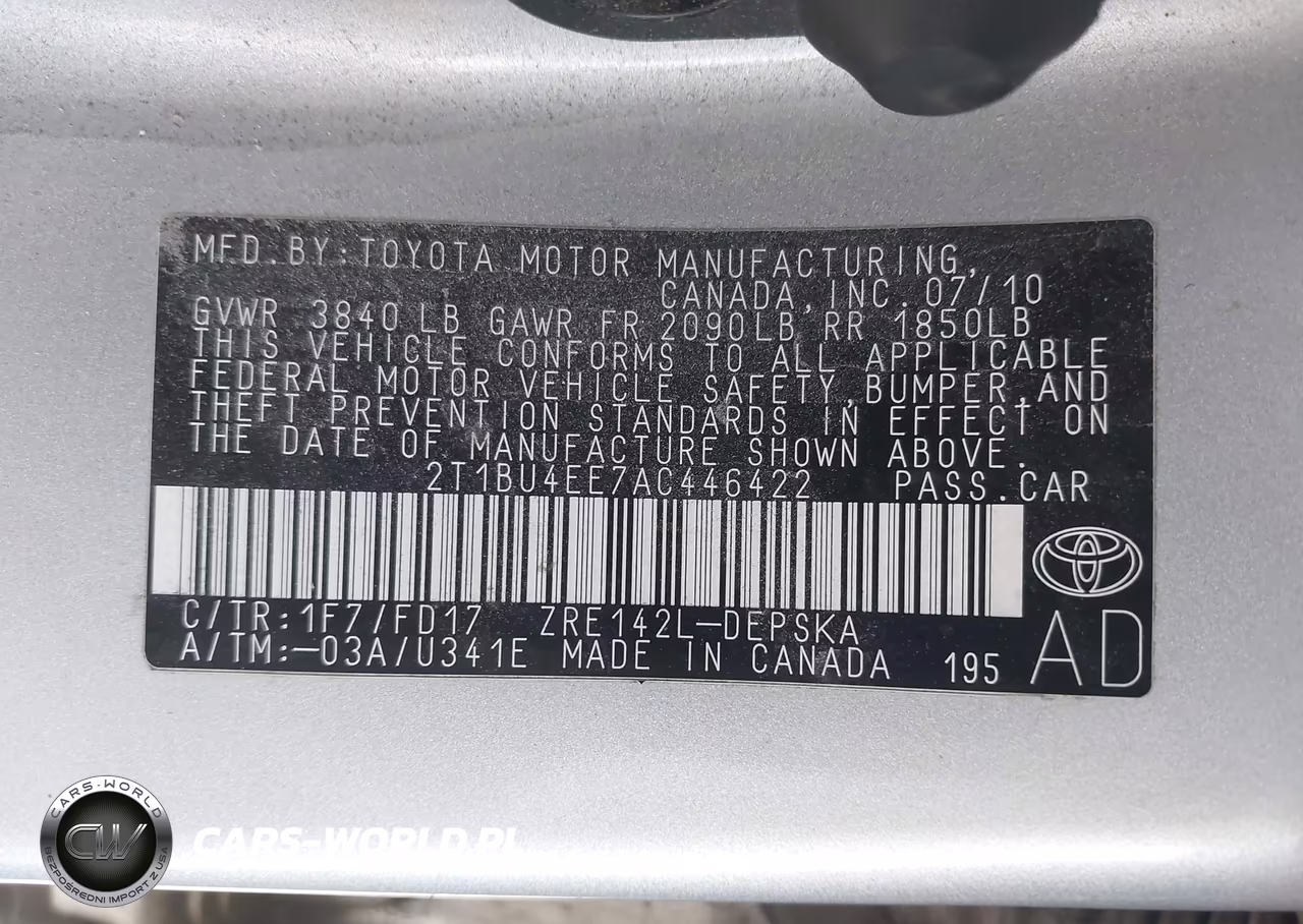2010 Toyota Corolla S VIN:2T1BU4EE7AC446422 - 9