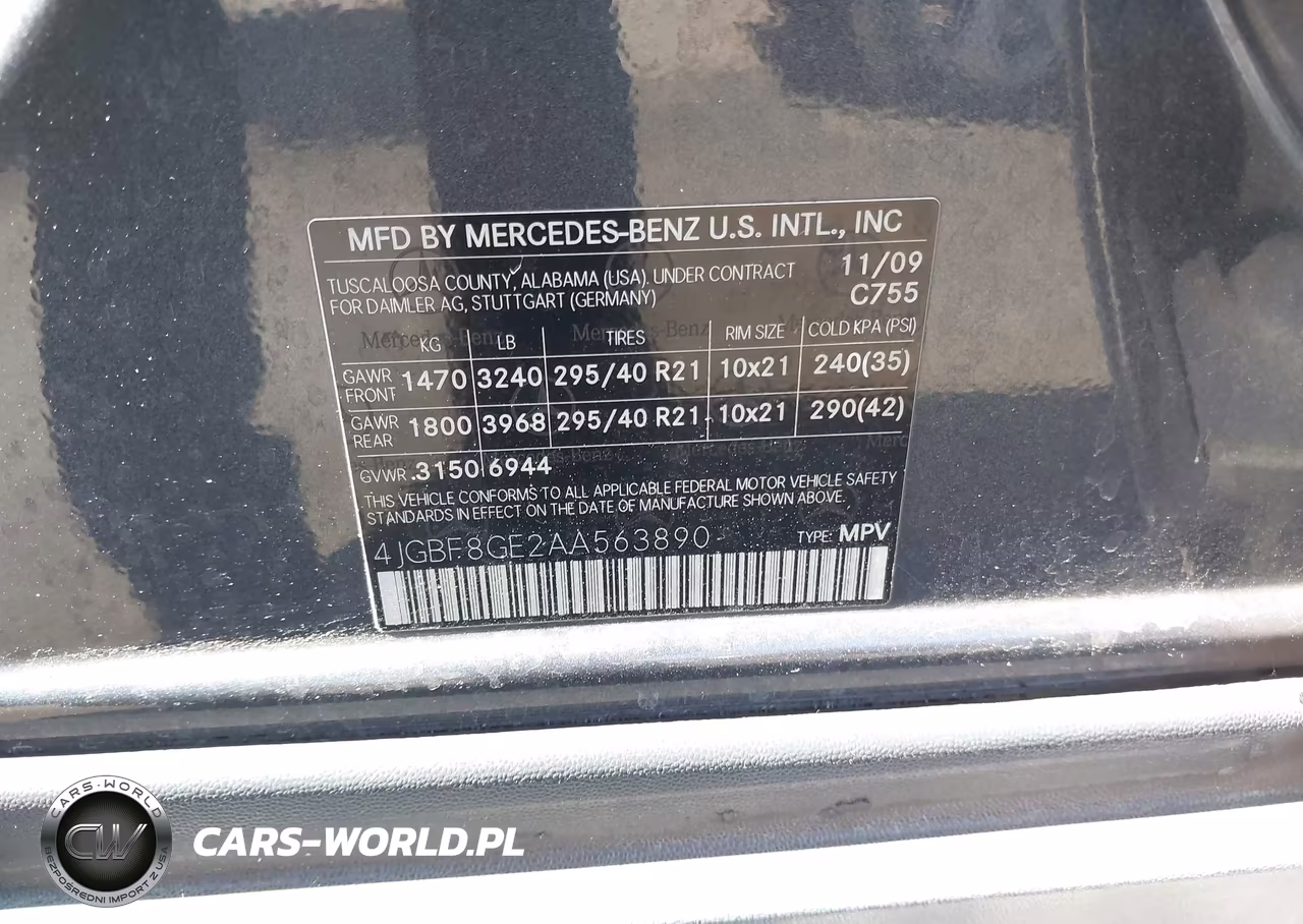 2010 Mercedes-Benz Gl 550 4Matic VIN:4JGBF8GE2AA563890 - 9