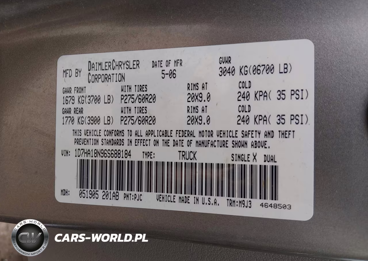 2006 Dodge Ram 1500 Slt VIN:1D7HA18N96S688184 - 9