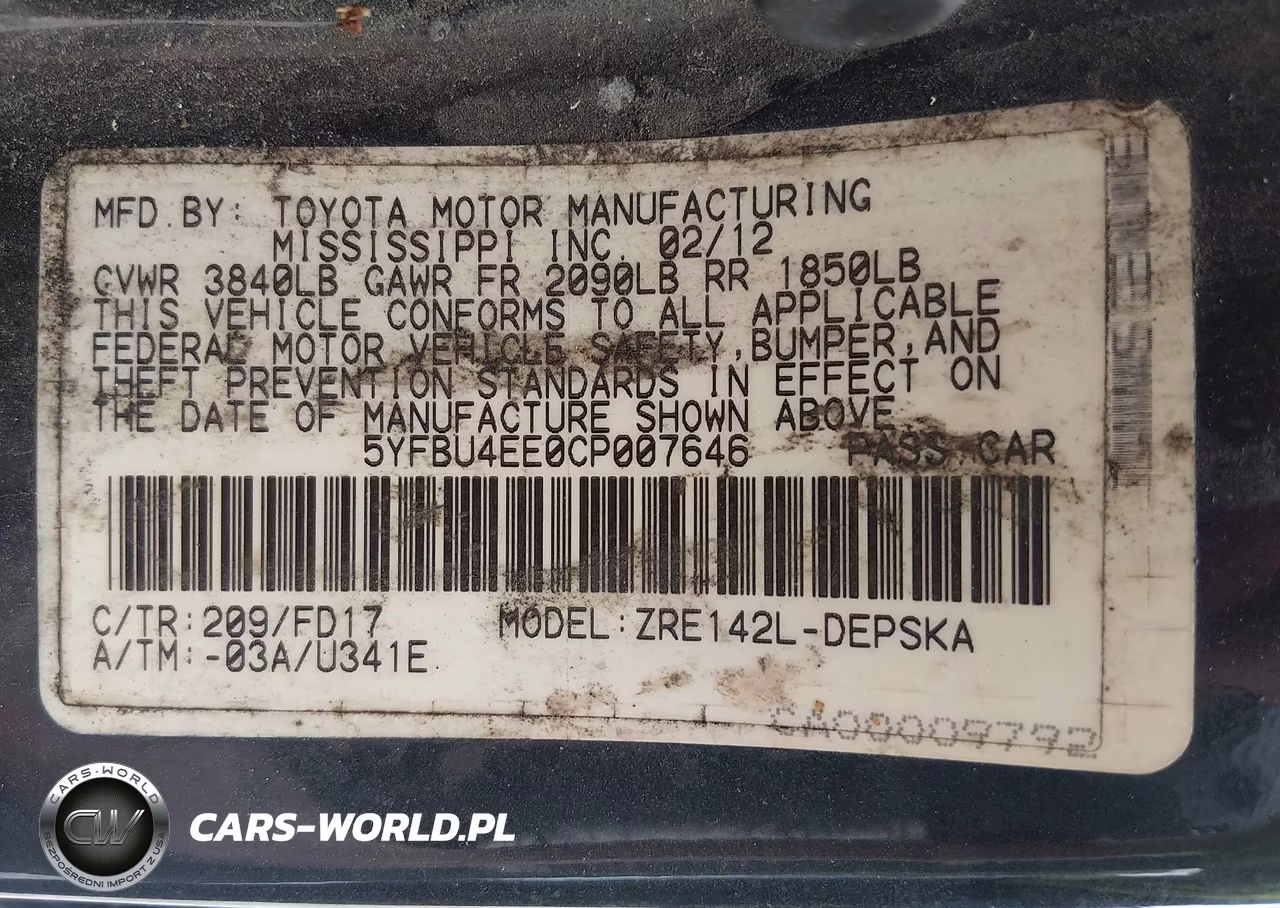 2012 Toyota Corolla S VIN:5YFBU4EE0CP007646 - 9