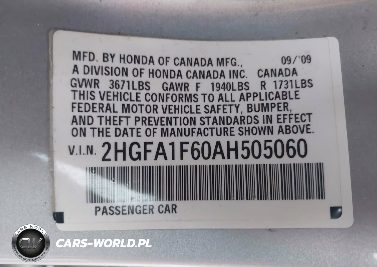 2010 Honda Civic Lx-S VIN:2HGFA1F60AH505060 - 9