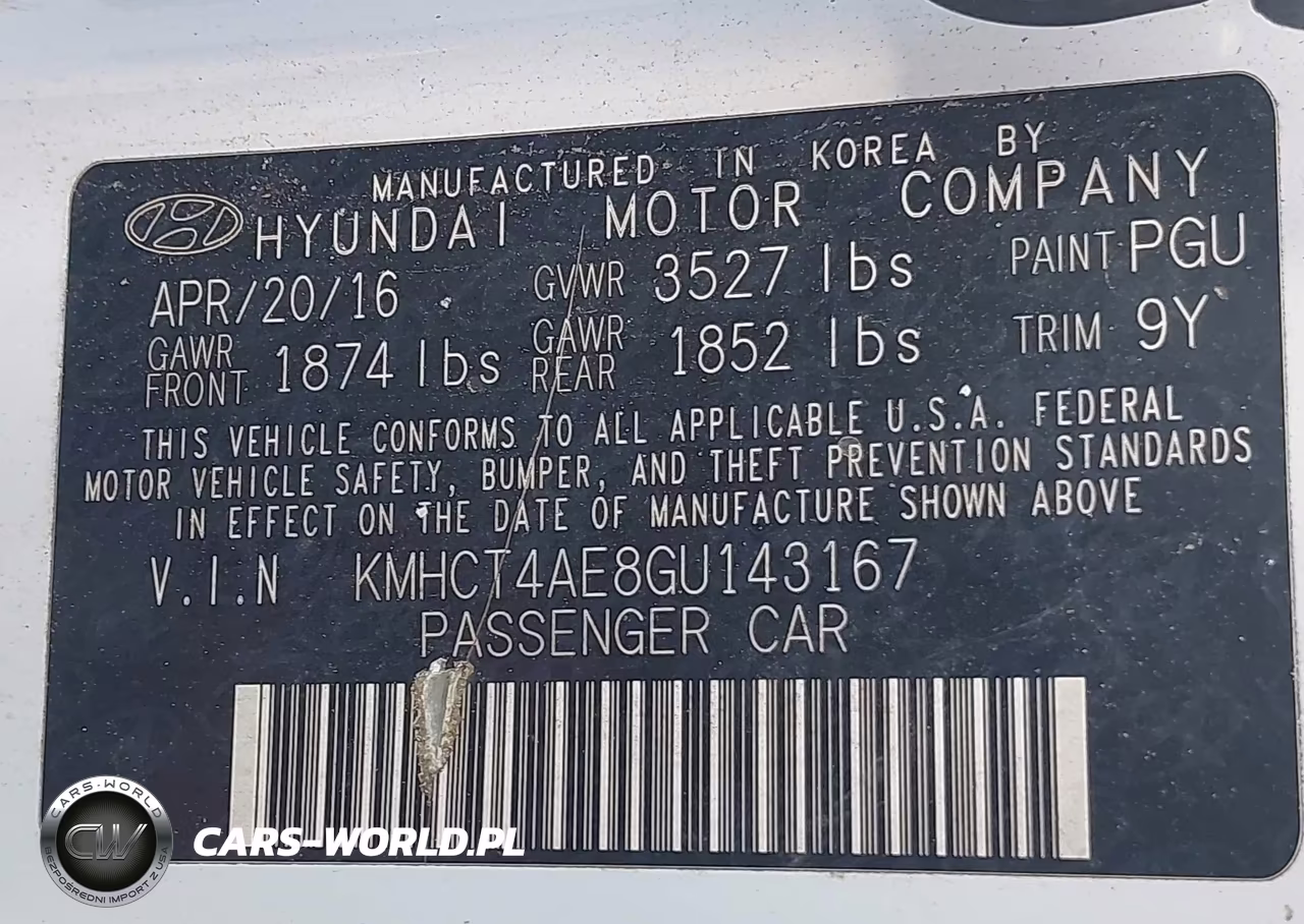 2016 Hyundai Accent Se VIN:KMHCT4AE8GU143167 - 9