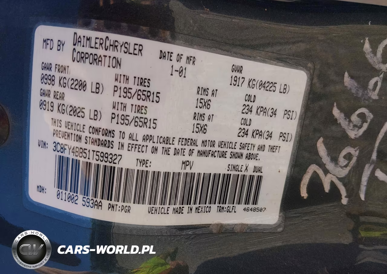 2001 Chrysler Pt Cruiser VIN:3C8FY4BB51T599327 - 9