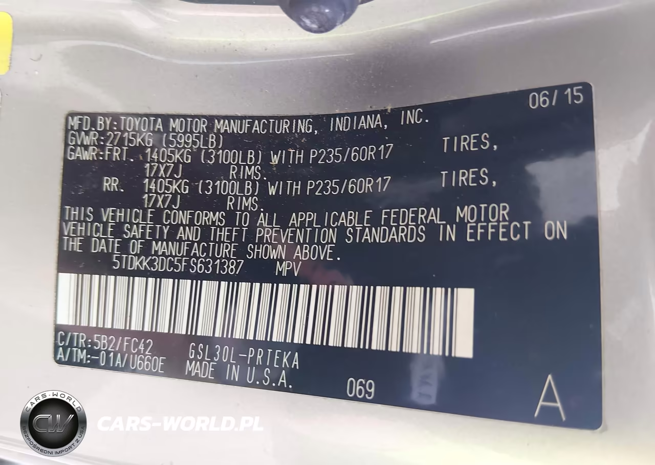 2015 Toyota Sienna Le 8 Passenger VIN:5TDKK3DC5FS631387 - 9