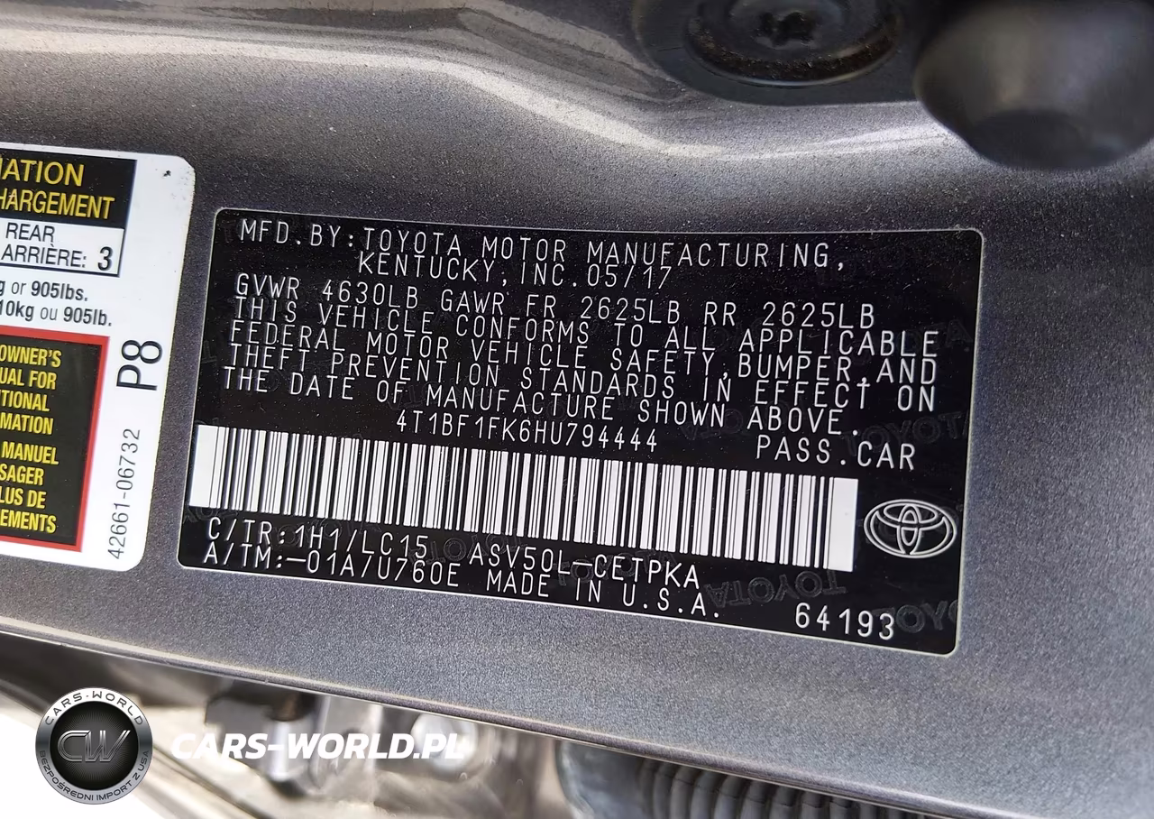 2017 Toyota Camry Xse VIN:4T1BF1FK6HU794444 - 9