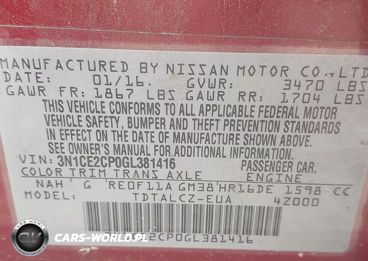 2016 Nissan Versa Note S Plus VIN:3N1CE2CP0GL381416 - 9