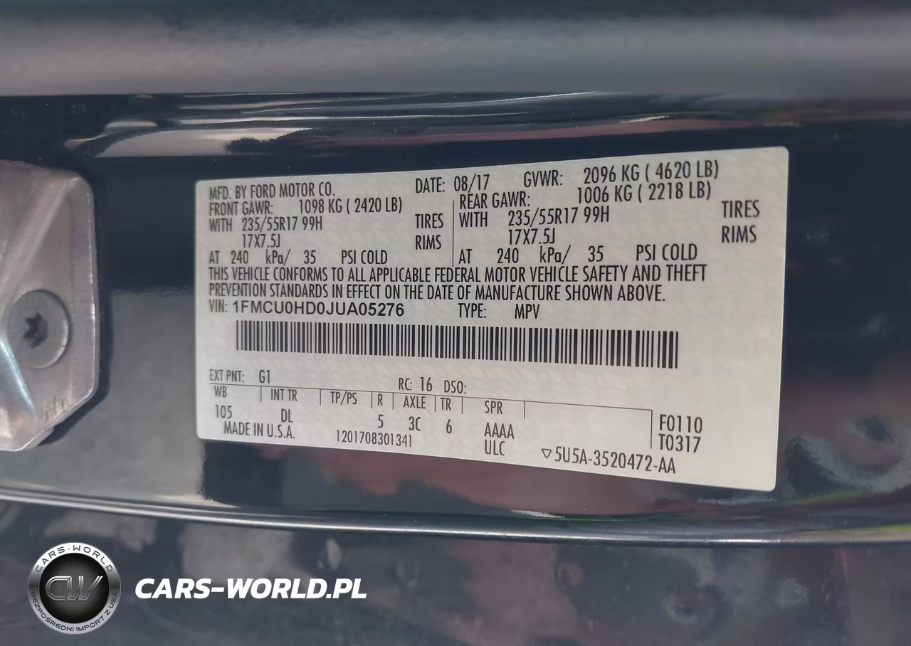 2018 Ford Escape Sel VIN:1FMCU0HD0JUA05276 - 9