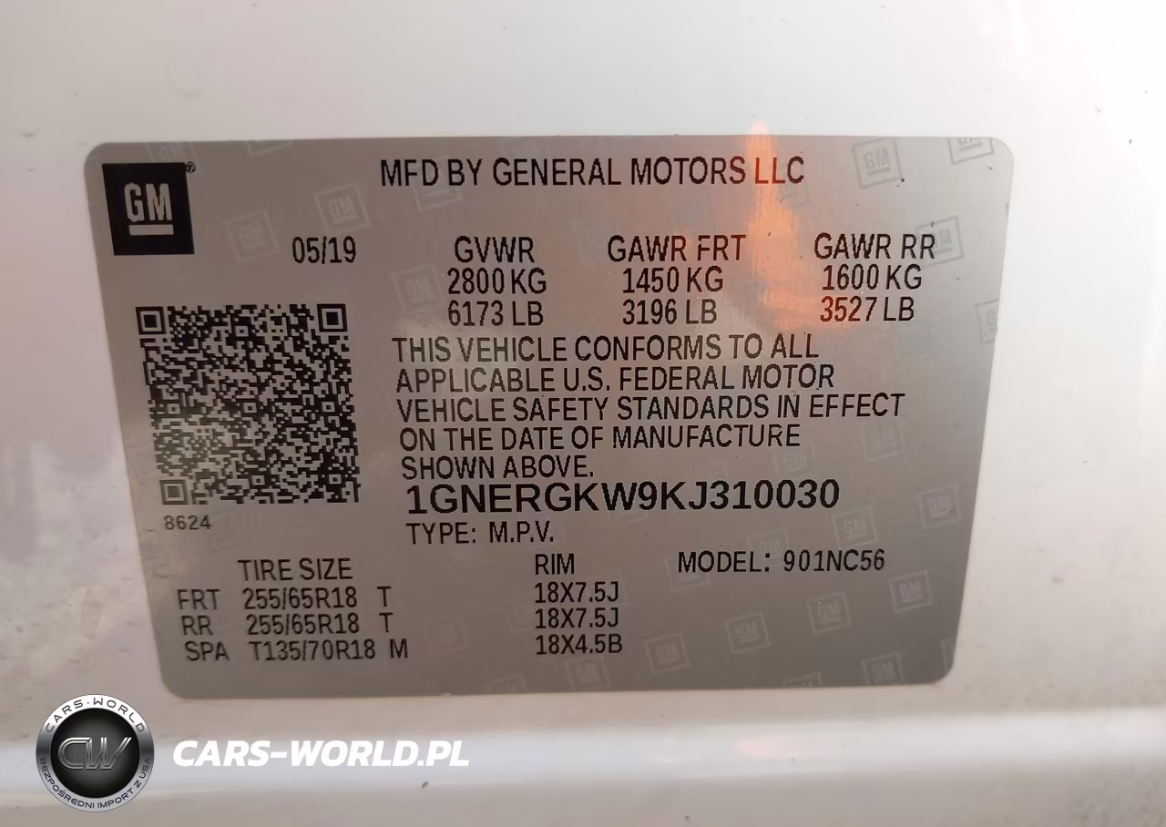 2019 Chevrolet Traverse 1Lt VIN:1GNERGKW9KJ310030 - 9