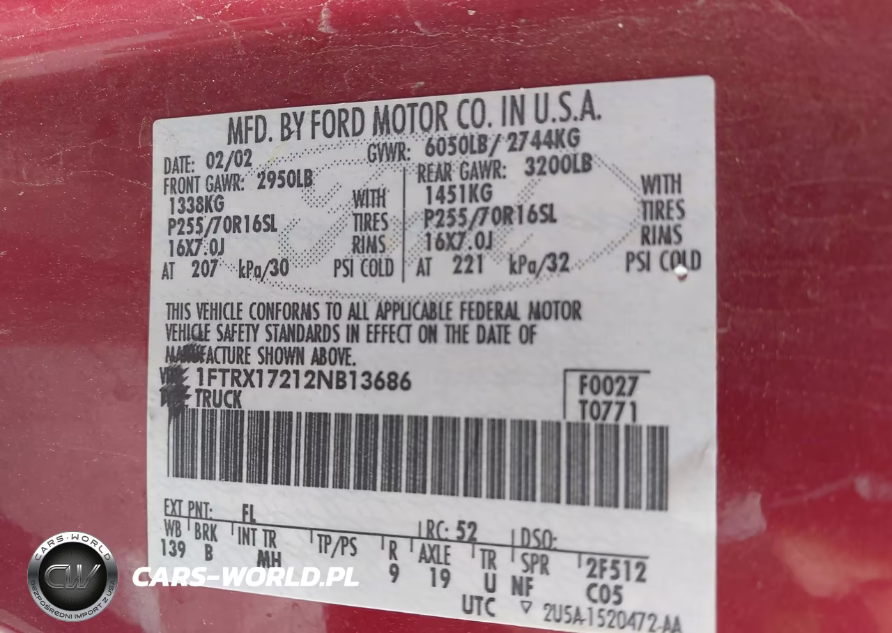2002 Ford F-150 Xl-Xlt VIN:1FTRX17212NB13686 - 9