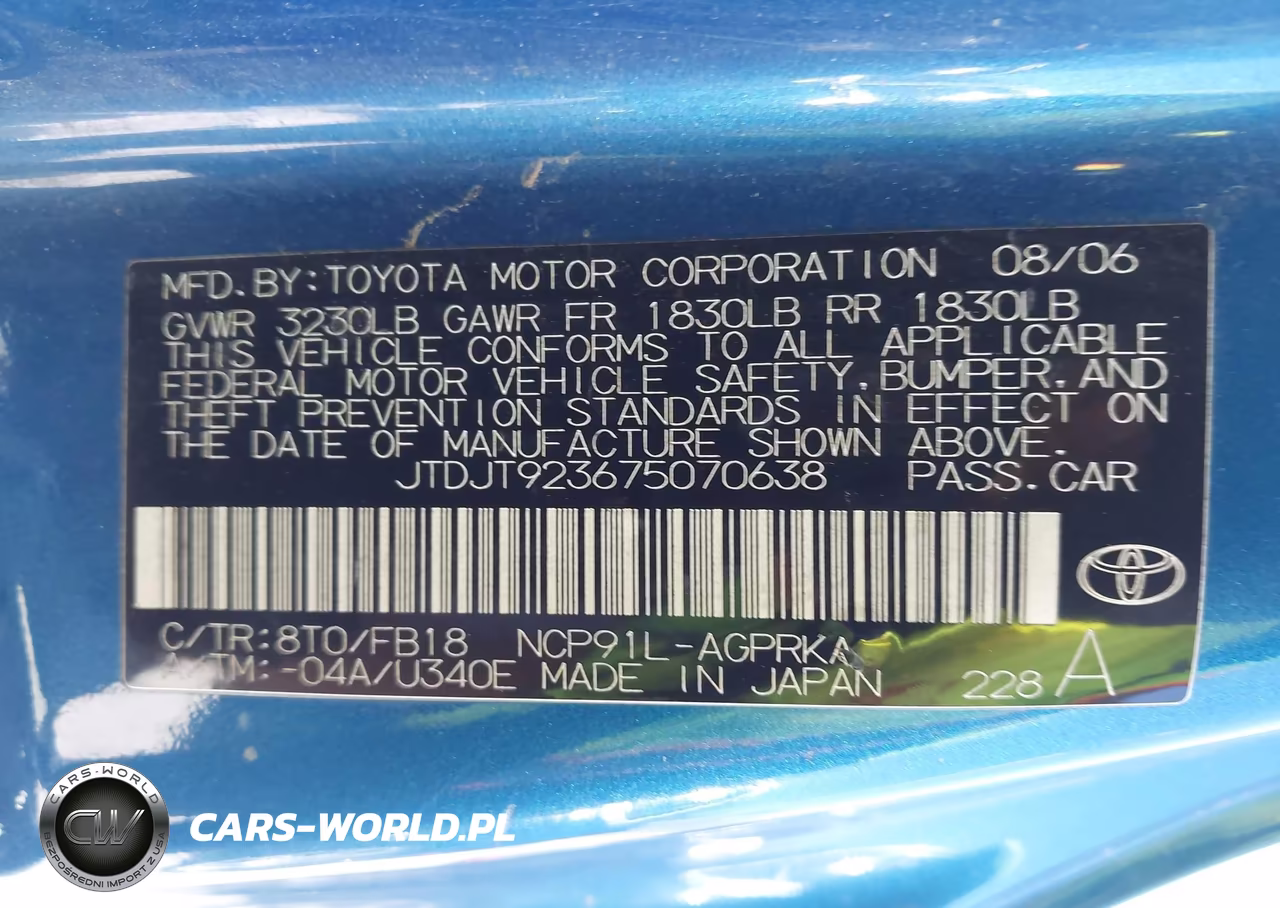 2007 Toyota Yaris VIN:JTDJT923675070638 - 9