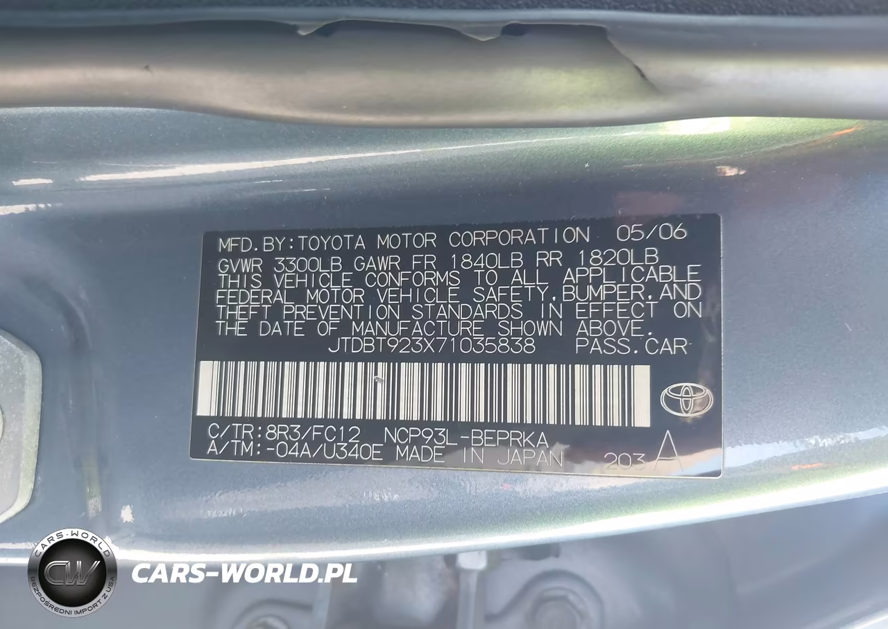 2007 Toyota Yaris VIN:JTDBT923X71035838 - 9