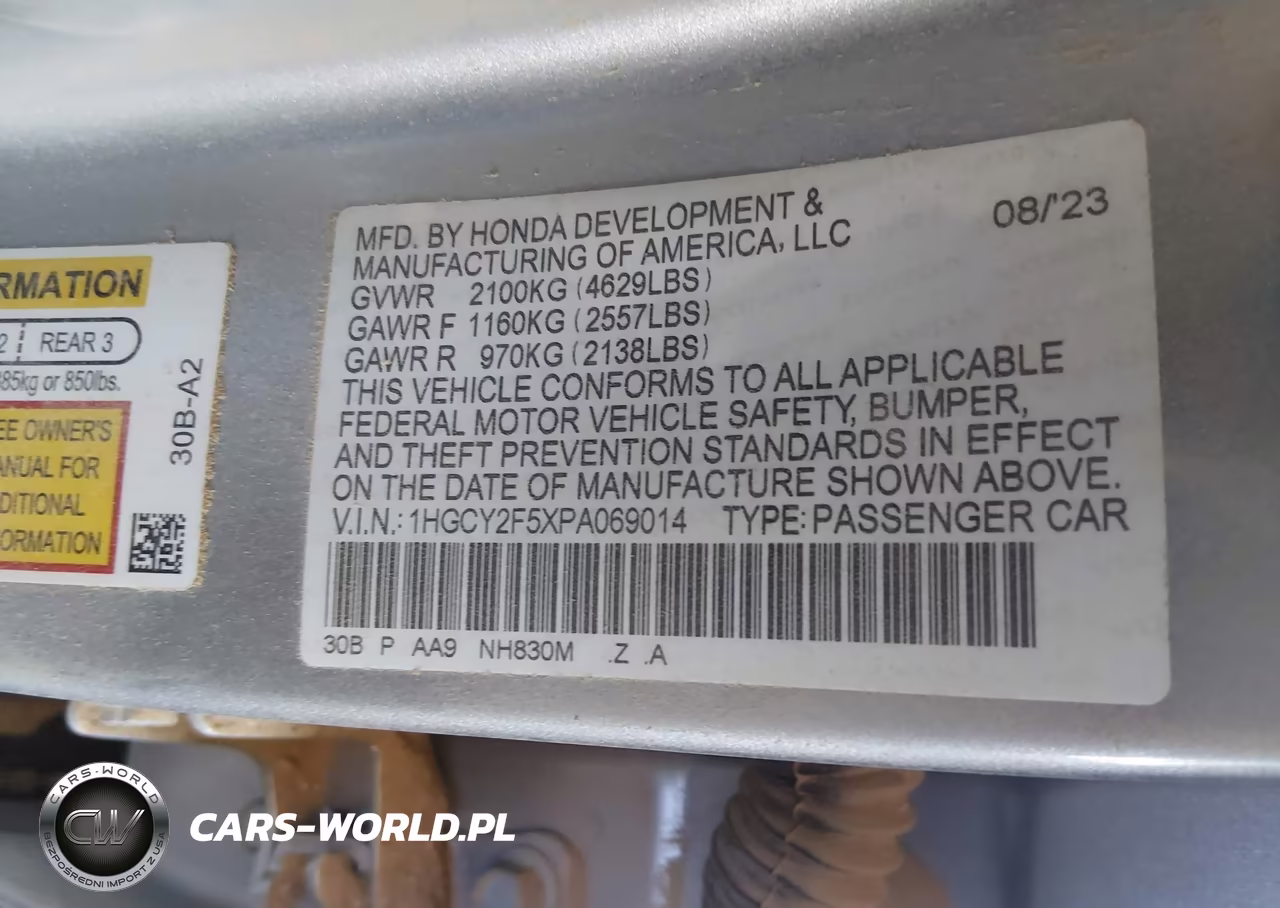 2023 Honda Accord Hybrid Sport VIN:1HGCY2F5XPA069014 - 9