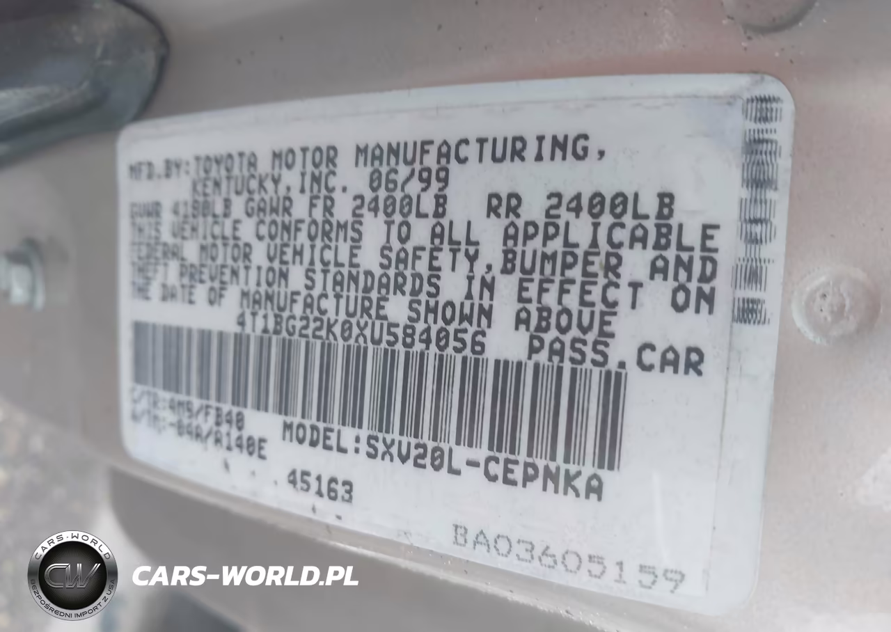 1999 Toyota Camry Le VIN:4T1BG22K0XU584056 - 9