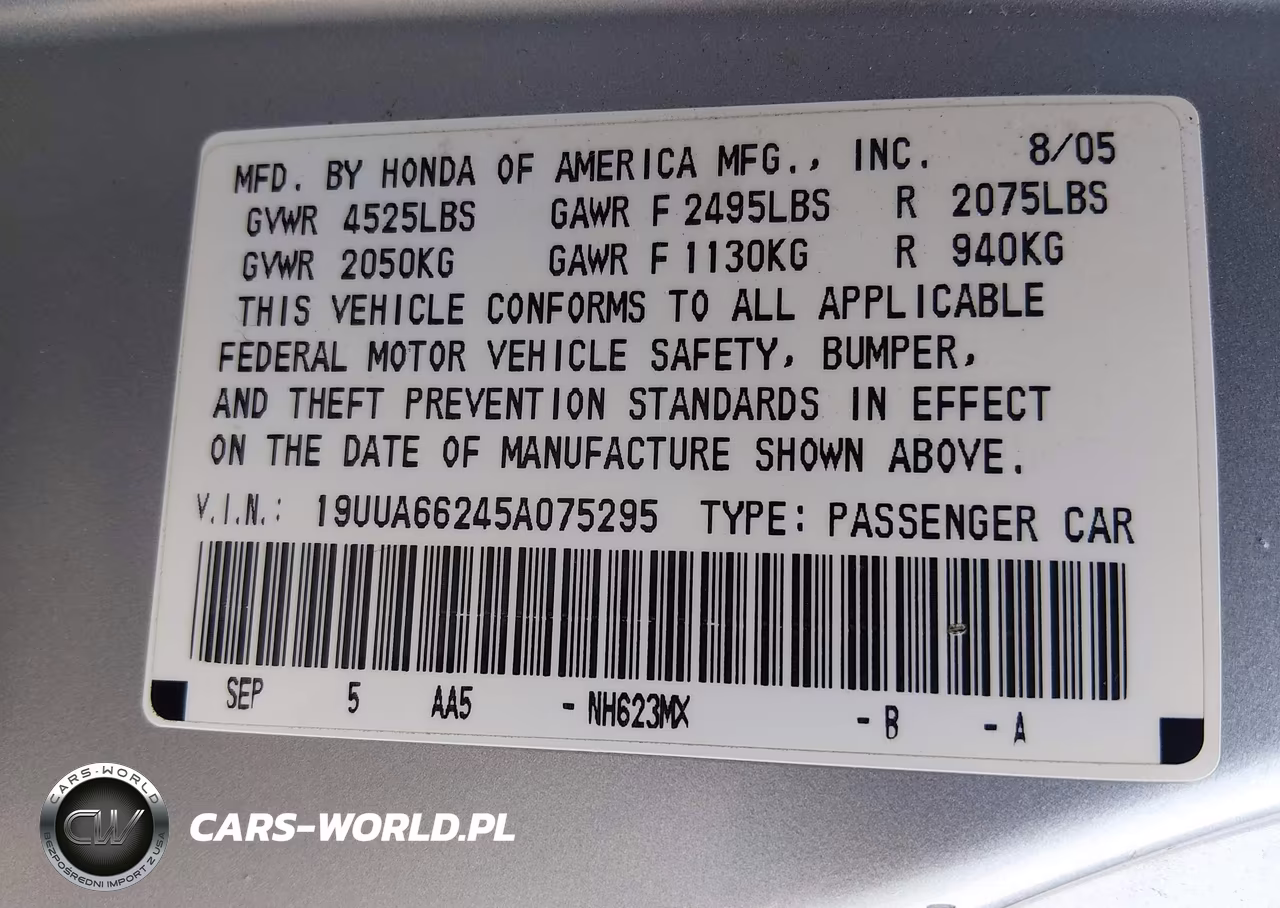 2005 Acura Tl VIN:19UUA66245A075295 - 9