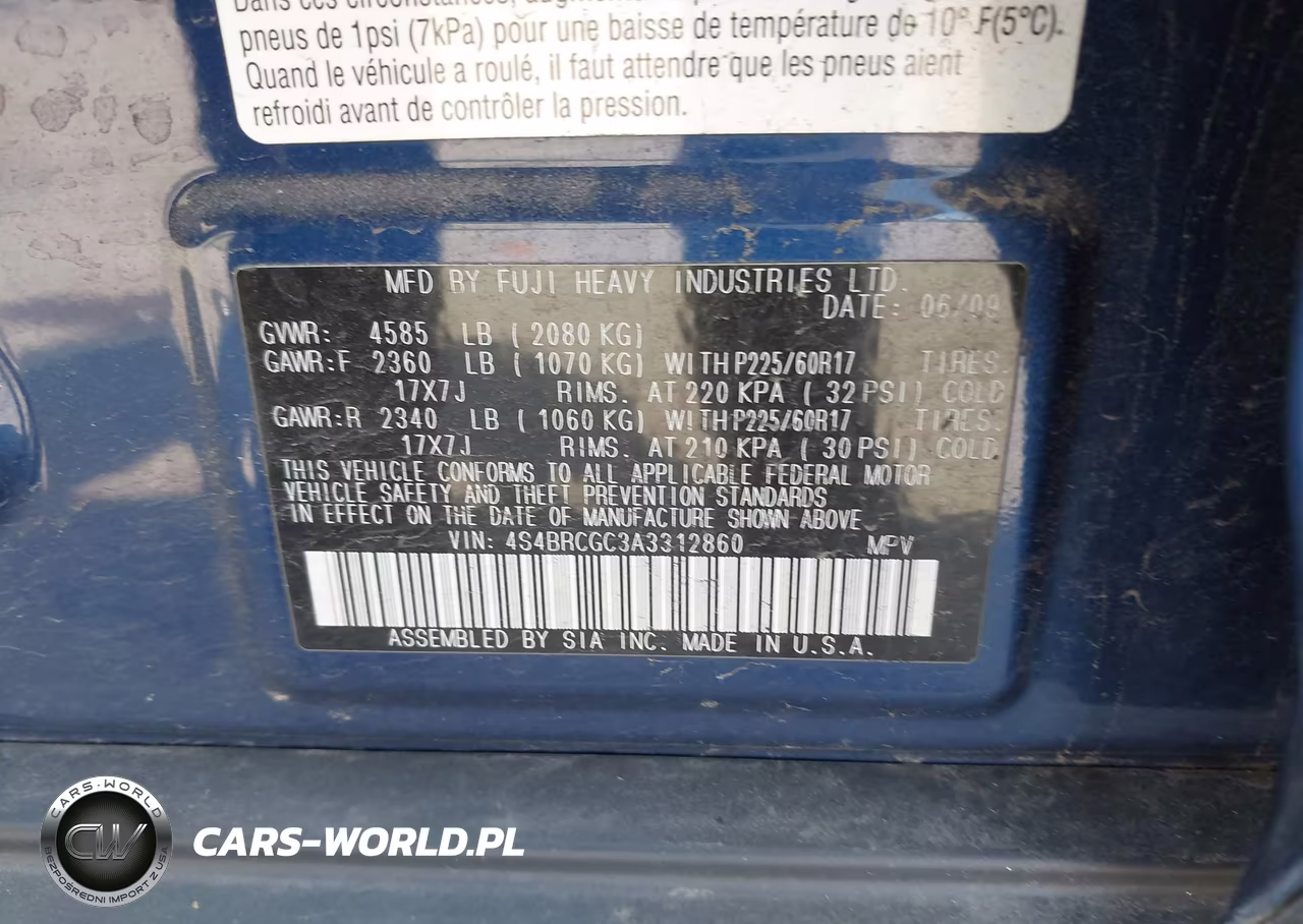 2010 Subaru Outback 2.5I Premium VIN:4S4BRCGC3A3312860 - 9