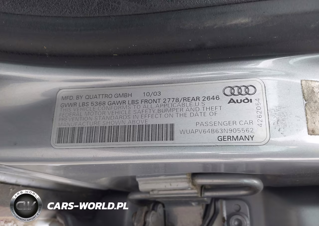 2003 Audi Rs6 4.2 VIN:WUAPV64B63N905562 - 9